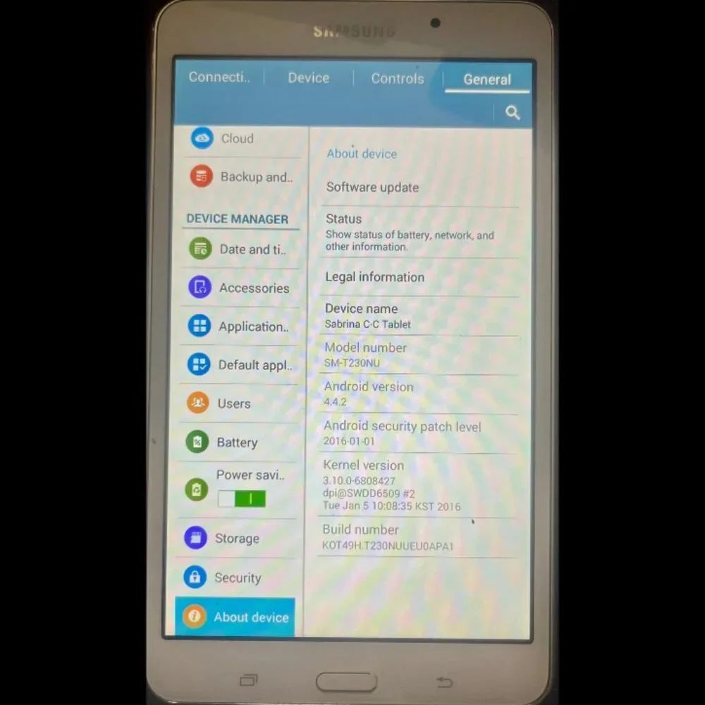 Samsung GALAXY Tab4 SM-T230NU Android
